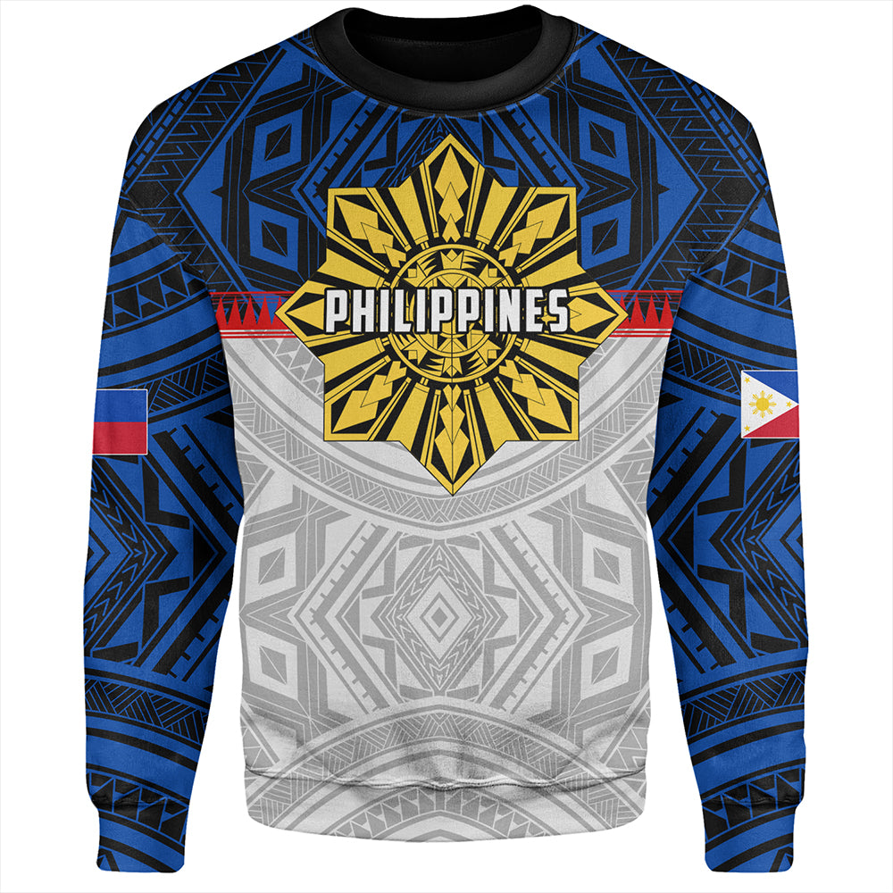 Philippines Sweatshirt Filipino Tribal Sun Flag