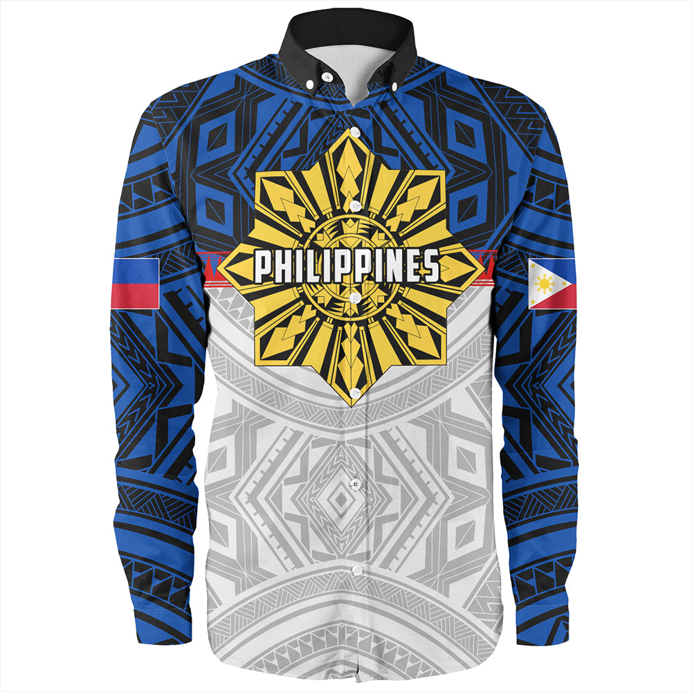 Philippines Long Sleeve Shirt Filipino Tribal Sun Flag