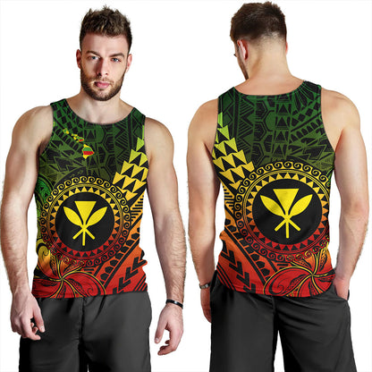 Hawaii Tank Top Polynesian Style With Coat Of Arms And Map