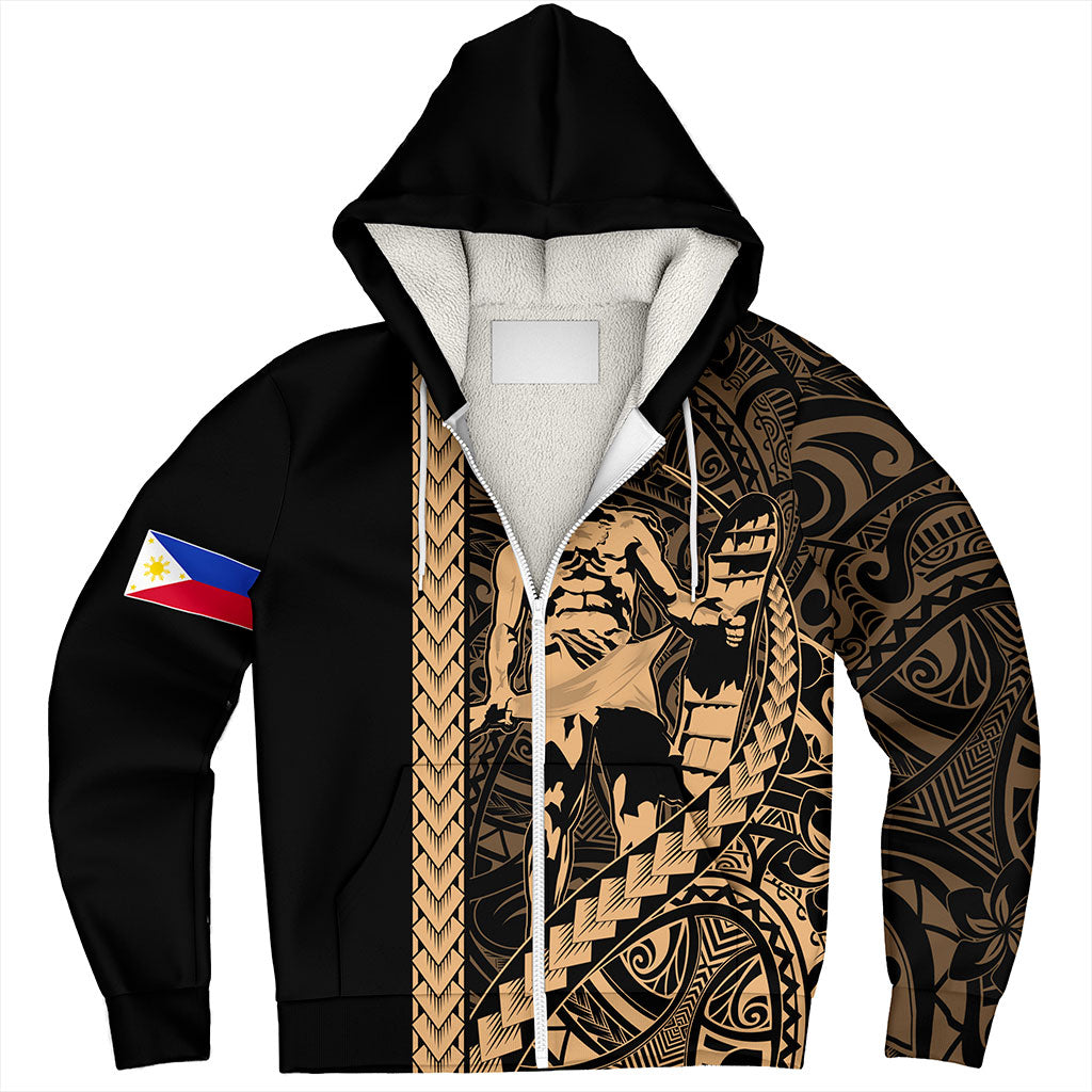Philippines Filipinos Sherpa Hoodie Tribal Polynesia Lapu Lapu