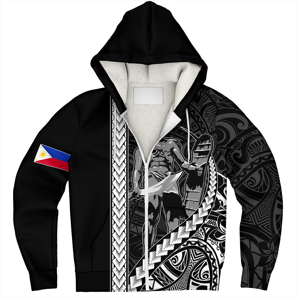 Philippines Filipinos Sherpa Hoodie Tribal Polynesia Lapu Lapu