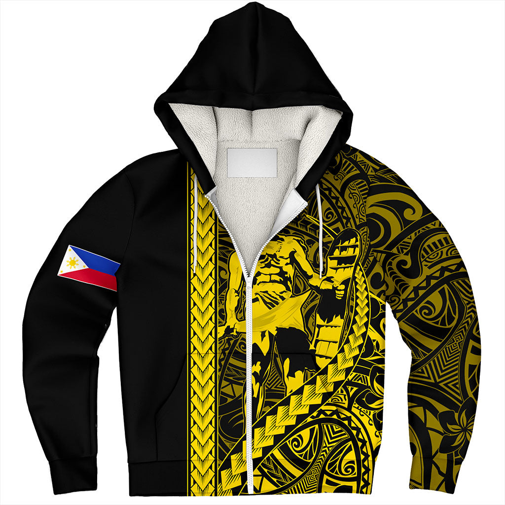 Philippines Filipinos Sherpa Hoodie Tribal Polynesia Lapu Lapu