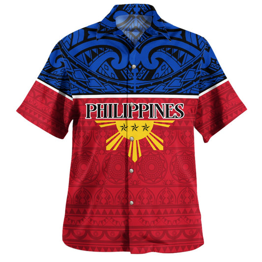 Philippines Filipinos Custom Personalised Hawaiian Shirt Coat Of Arms Tribal Patterns Style