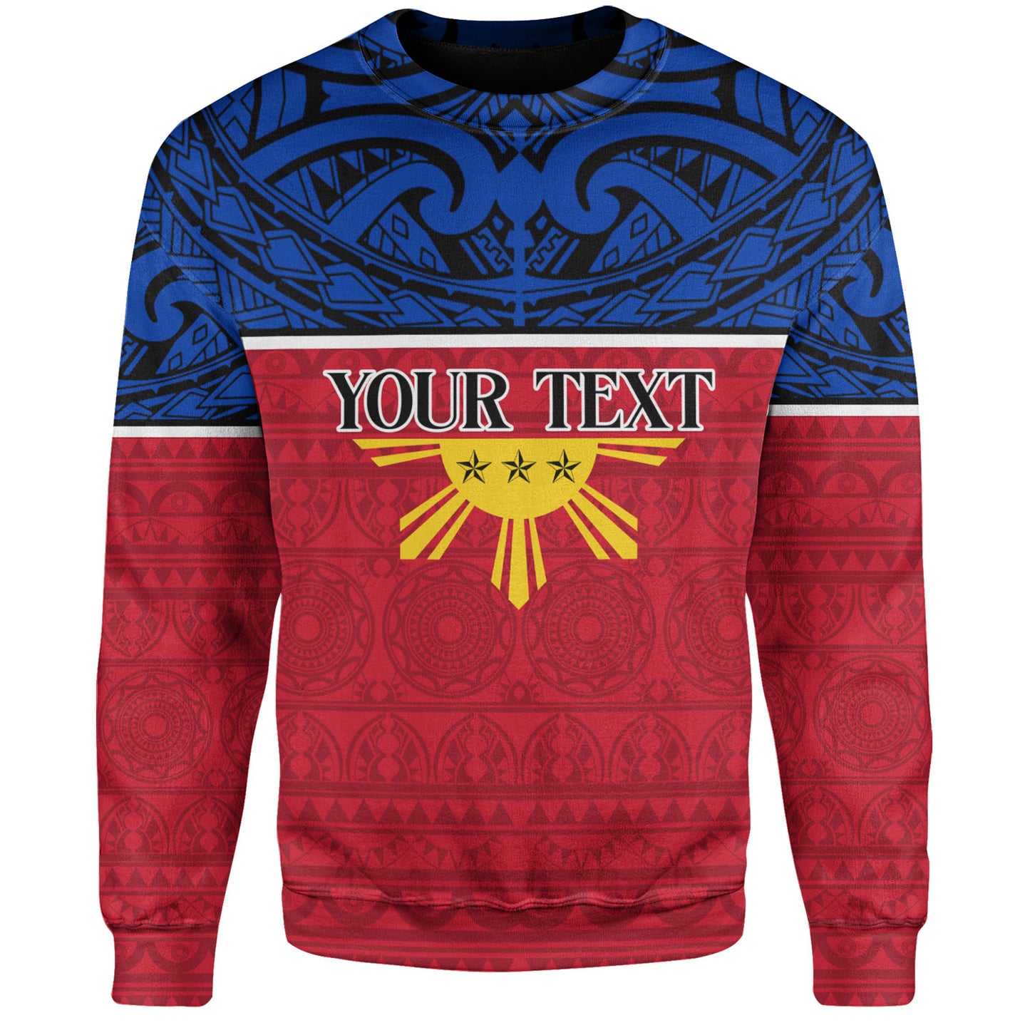 Philippines Filipinos Custom Personalised Sweatshirt Coat Of Arms Tribal Patterns Style