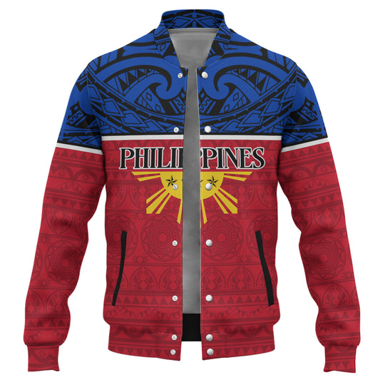 Philippines Filipinos Custom Personalised Baseball Jacket Coat Of Arms Tribal Patterns Style