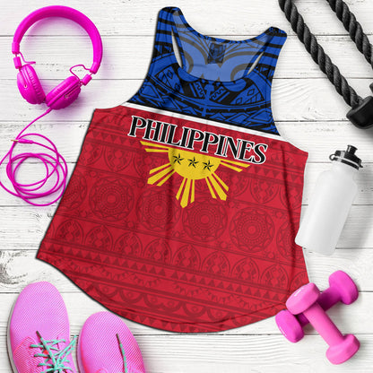 Philippines Filipinos Custom Personalised Women Tank Coat Of Arms Tribal Patterns Style