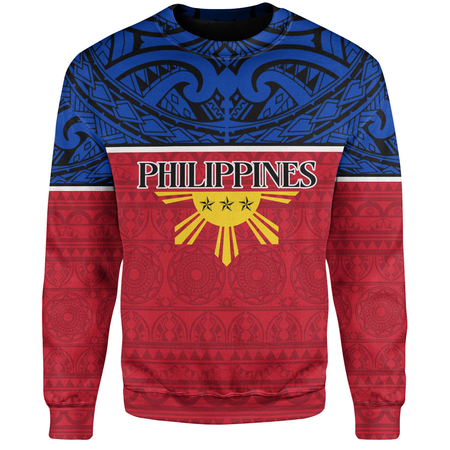 Philippines Filipinos Custom Personalised Sweatshirt Coat Of Arms Tribal Patterns Style