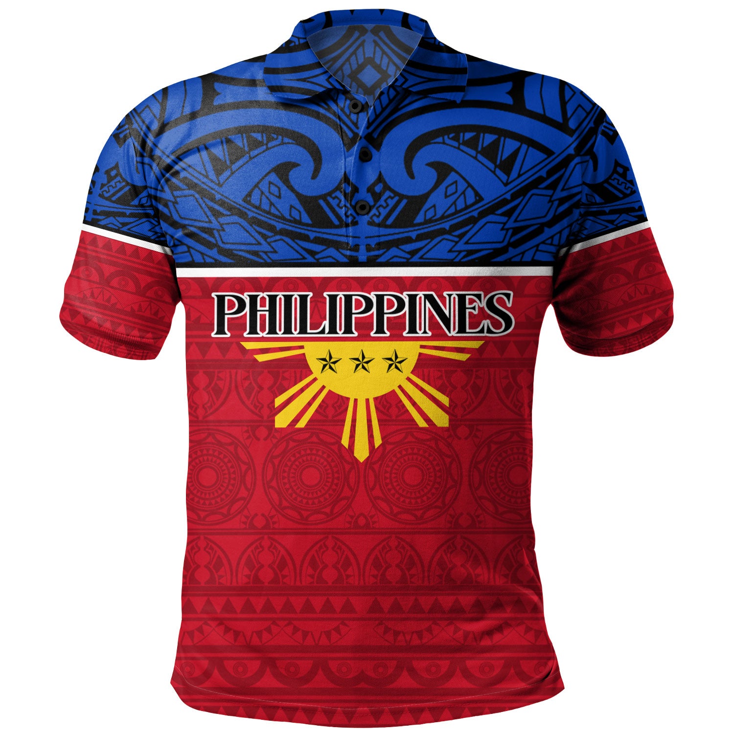 Philippines Filipinos Custom Personalised Polo Shirt Coat Of Arms Tribal Patterns Style