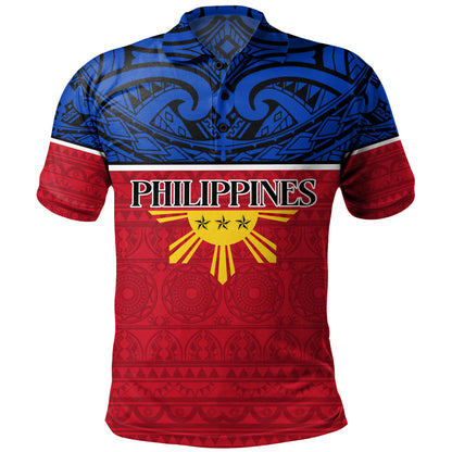 Philippines Filipinos Custom Personalised Polo Shirt Coat Of Arms Tribal Patterns Style