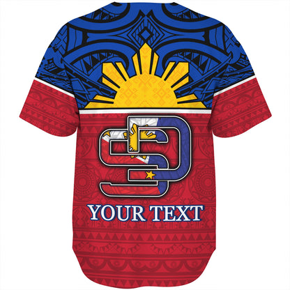 Philippines Filipinos Custom Personalised Baseball Shirt San Diego Tribal Patterns Style