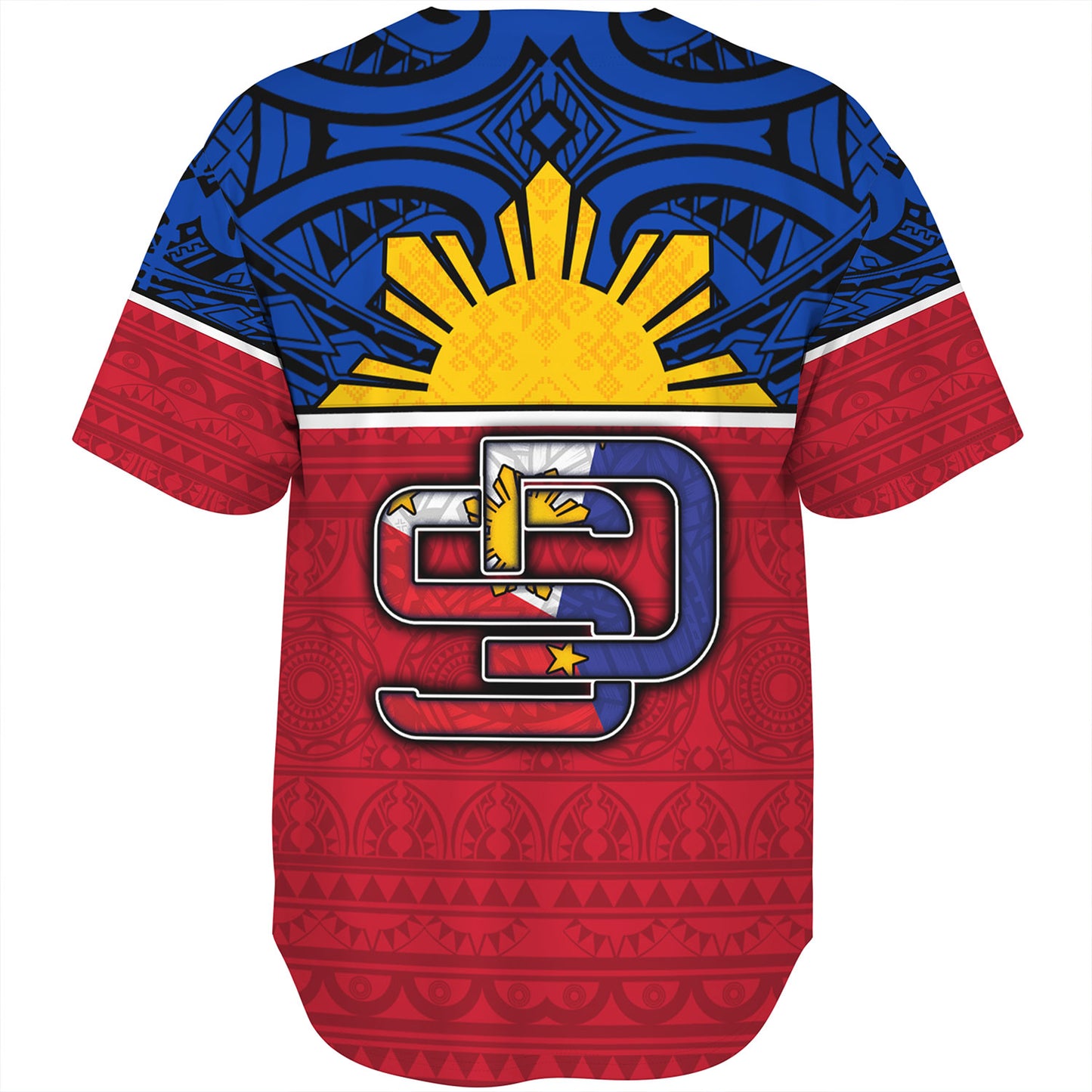 Philippines Filipinos Custom Personalised Baseball Shirt San Diego Tribal Patterns Style