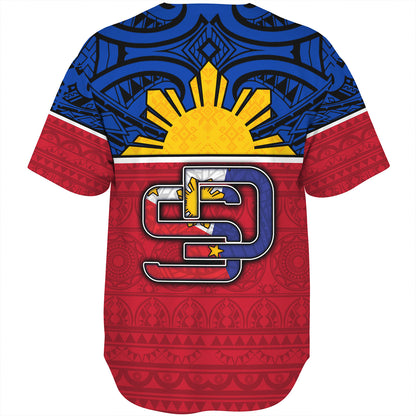 Philippines Filipinos Custom Personalised Baseball Shirt San Diego Tribal Patterns Style