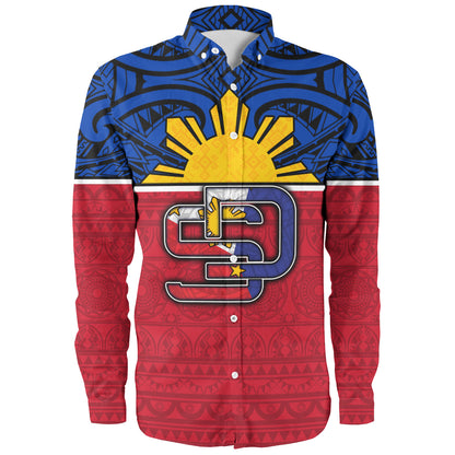 Philippines Filipinos Custom Personalised Long Sleeve Shirt San Diego Tribal Patterns Style