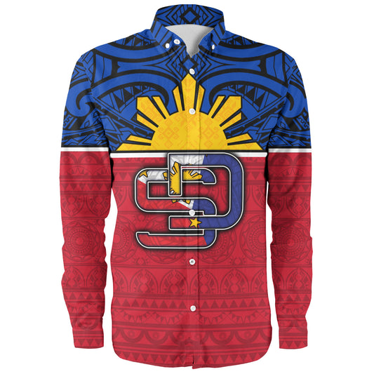 Philippines Filipinos Custom Personalised Long Sleeve Shirt San Diego Tribal Patterns Style