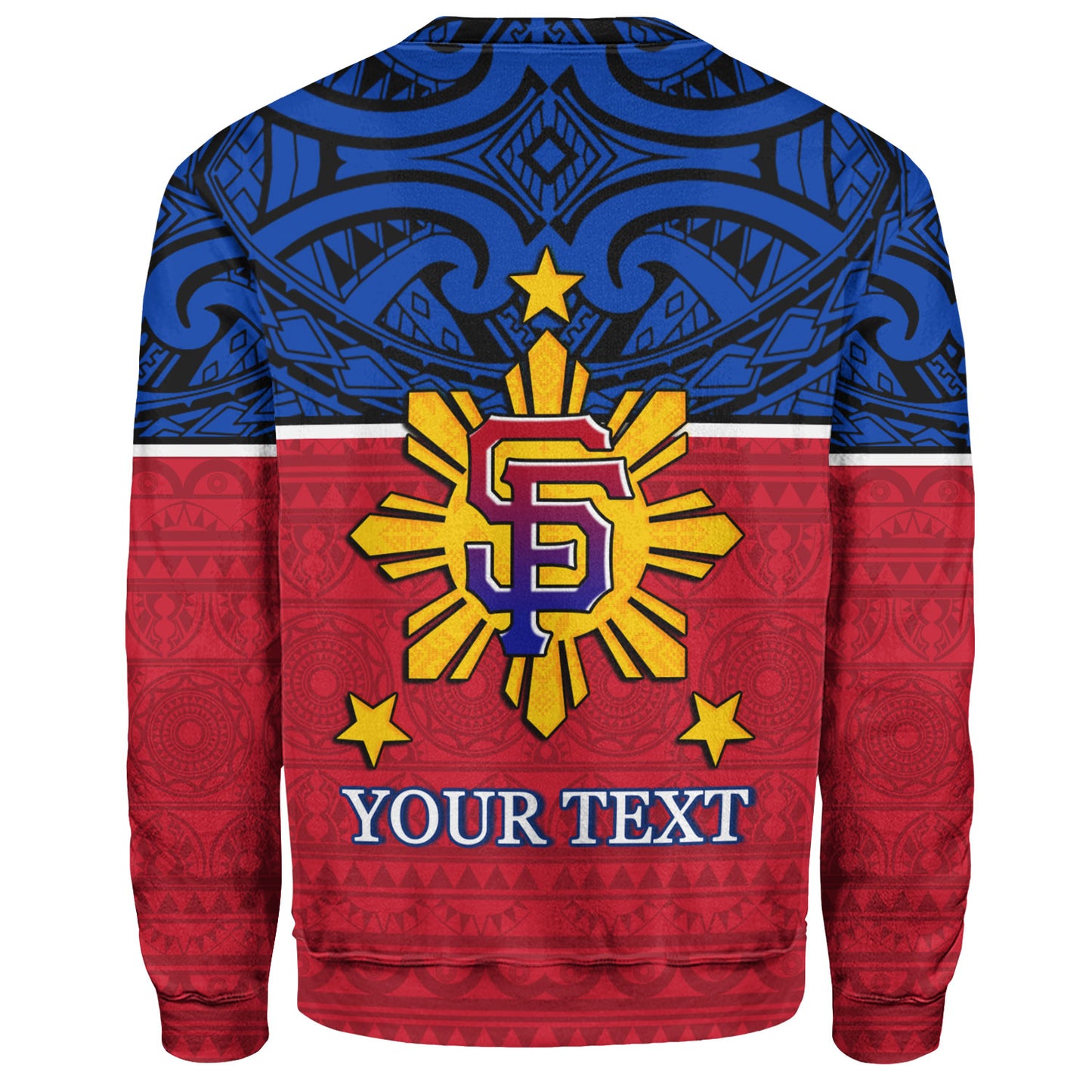 Philippines Filipinos Custom Personalised Sweatshirt San Francisco Tribal Patterns Style