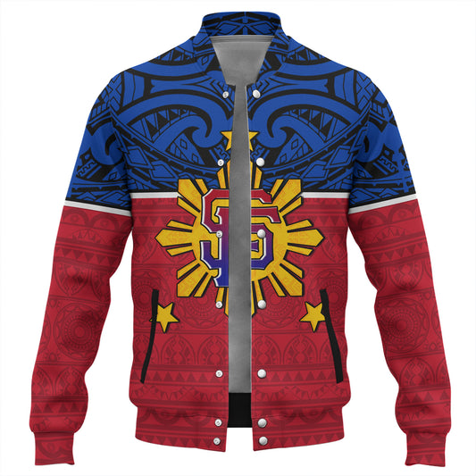 Philippines Filipinos Custom Personalised Baseball Jacket San Francisco Tribal Patterns Style