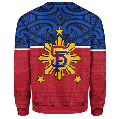 Philippines Filipinos Custom Personalised Sweatshirt San Francisco Tribal Patterns Style