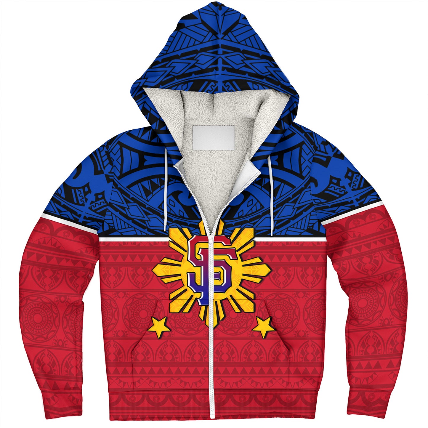Philippines Filipinos Custom Personalised Sherpa Hoodie San Francisco Tribal Patterns Style