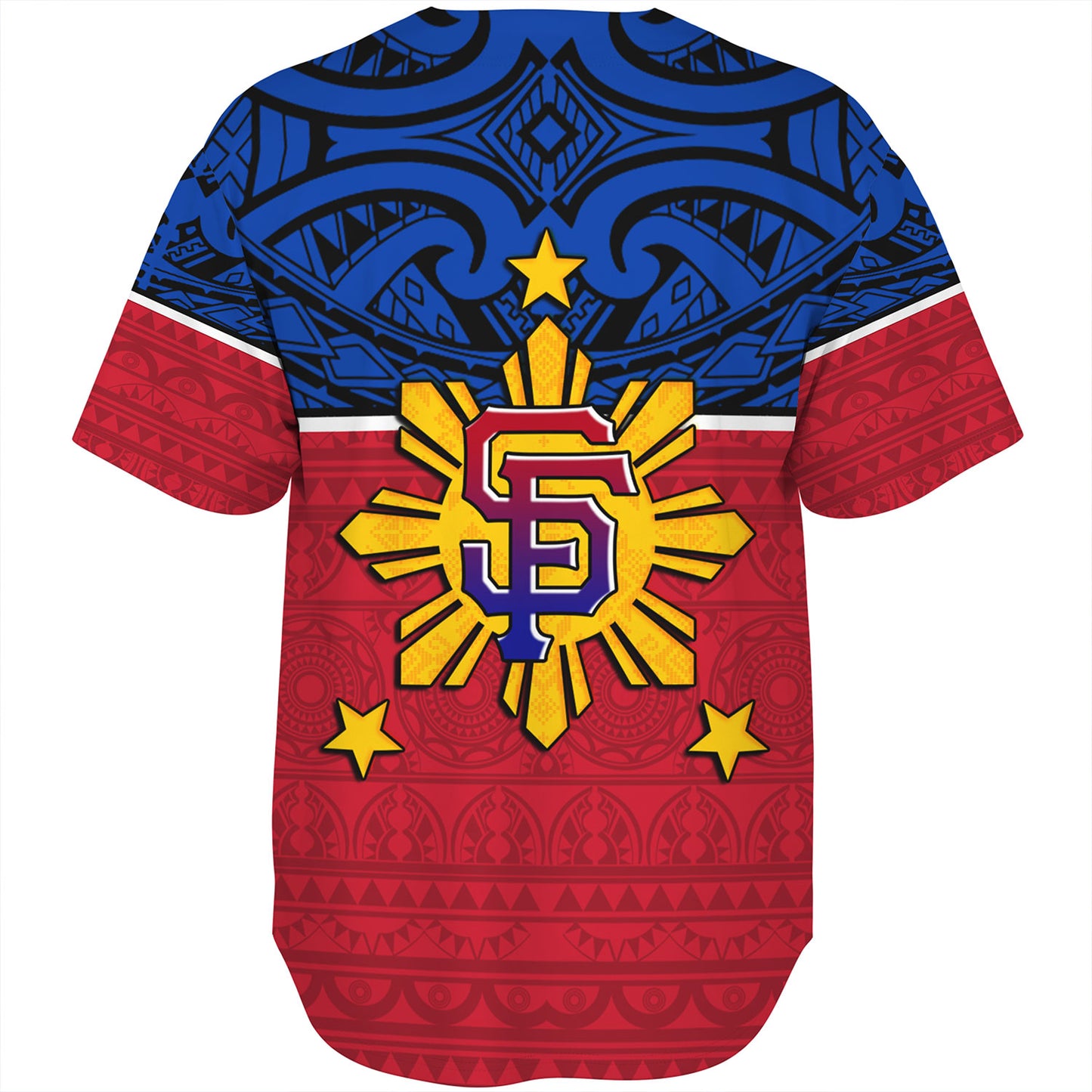 Philippines Filipinos Custom Personalised Baseball Shirt San Francisco Tribal Patterns Style