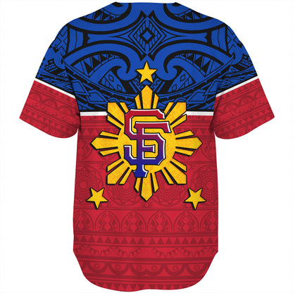 Philippines Filipinos Custom Personalised Baseball Shirt San Francisco Tribal Patterns Style