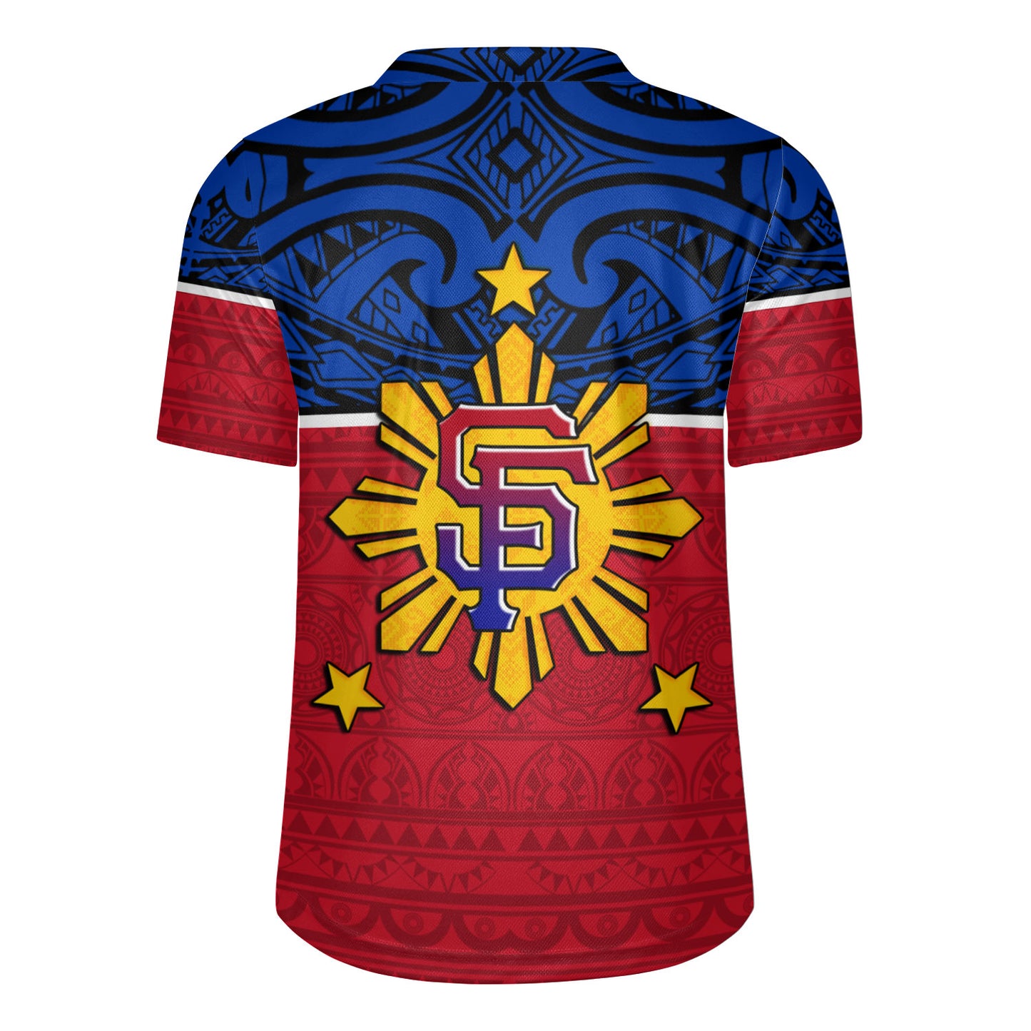 Philippines Filipinos Custom Personalised Rugby Jersey San Francisco Tribal Patterns Style