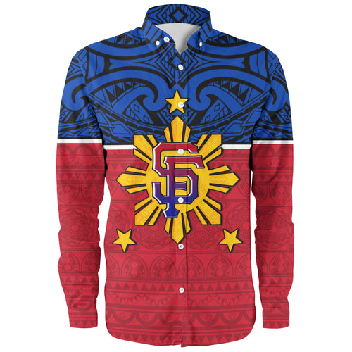 Philippines Filipinos Custom Personalised Long Sleeve Shirt San Francisco Tribal Patterns Style