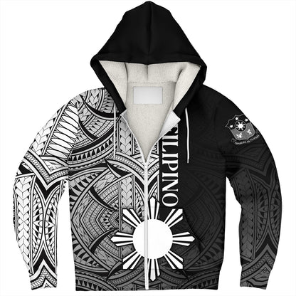 Philippines Filipinos Sherpa Hoodie Cool Filipino Tribal Tatau Style
