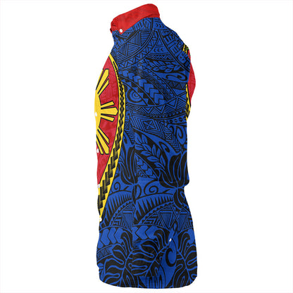 Philippines Filipinos Long Sleeve Shirt Tribal Polynesian With Hibiscus Flower