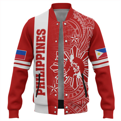 Philippines Baseball Jacket Lauhala Half Concept Red