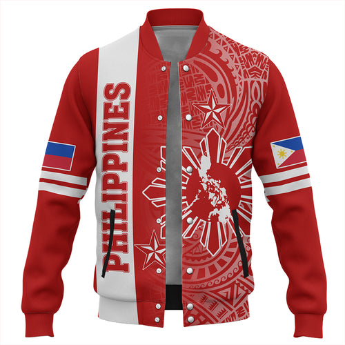 Philippines Baseball Jacket Lauhala Half Concept Red