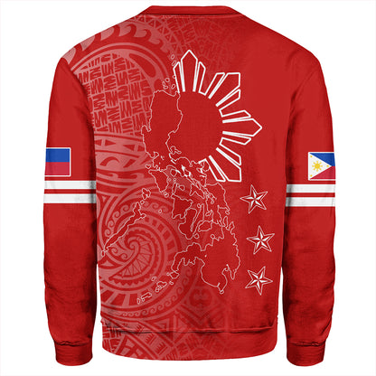 Philippines Sweatshirt Lauhala Half Concept Red