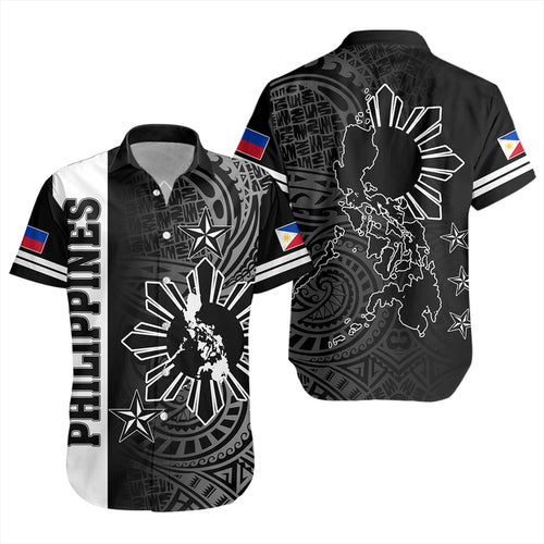 Philippines Short Sleeve Shirt Lauhala Half Concept Black