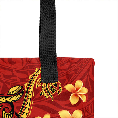 Hawaii Tote Bag Plumeria Flower Fabric Design