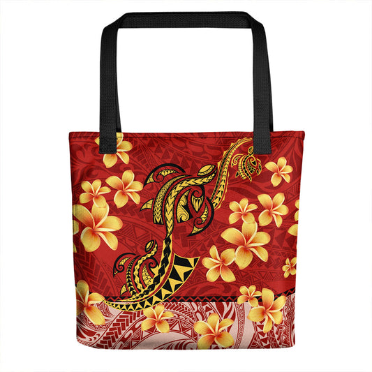 Hawaii Tote Bag Plumeria Flower Fabric Design