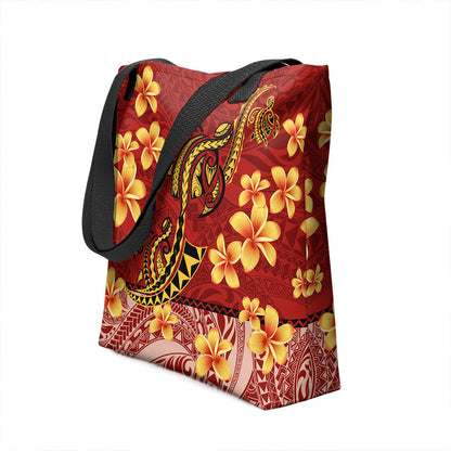 Hawaii Tote Bag Plumeria Flower Fabric Design