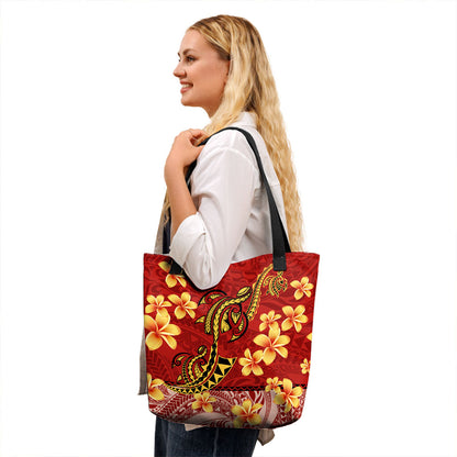 Hawaii Tote Bag Plumeria Flower Fabric Design