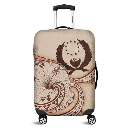 Pohnpei State Luggage Cover Hibiscus Flower Vintage Style