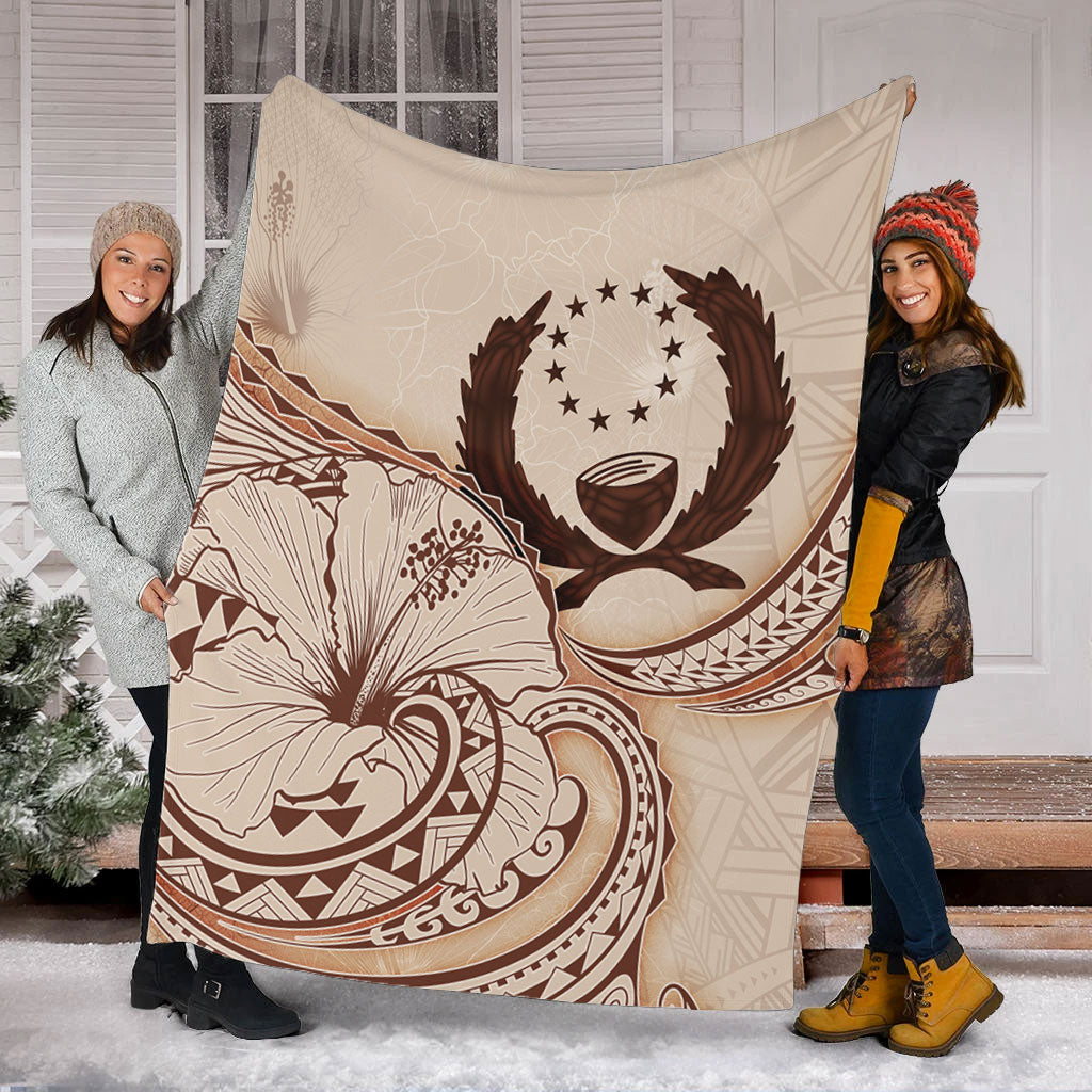 Pohnpei State Premium Blanket Hibiscus Flower Vintage Style