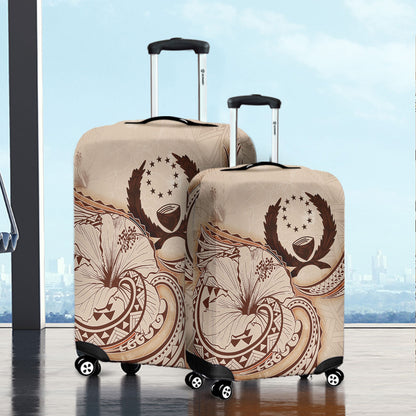 Pohnpei State Luggage Cover Hibiscus Flower Vintage Style