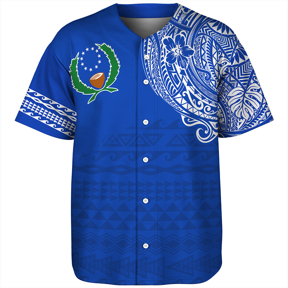 Pohnpei State Baseball Shirt Polynesian Flag With Coat Of Arms