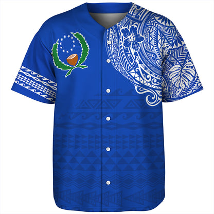 Pohnpei State Baseball Shirt Polynesian Flag With Coat Of Arms