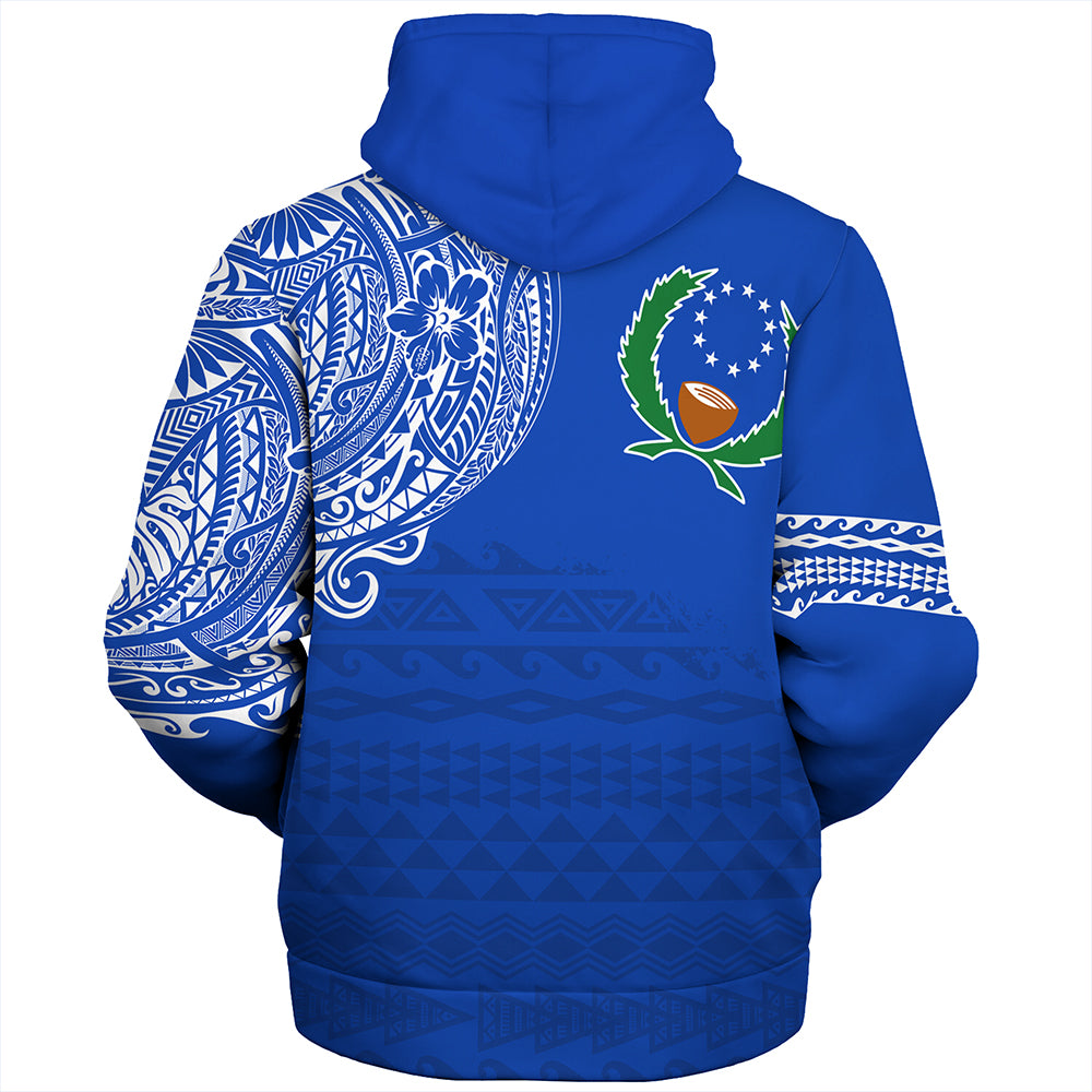 Pohnpei State Sherpa Hoodie Polynesian Flag With Coat Of Arms