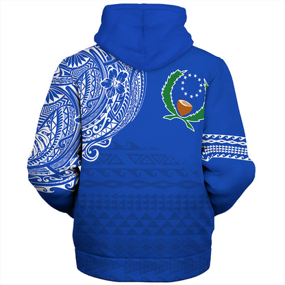 Pohnpei State Sherpa Hoodie Polynesian Flag With Coat Of Arms