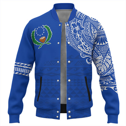 Pohnpei State Baseball Jacket Polynesian Flag With Coat Of Arms