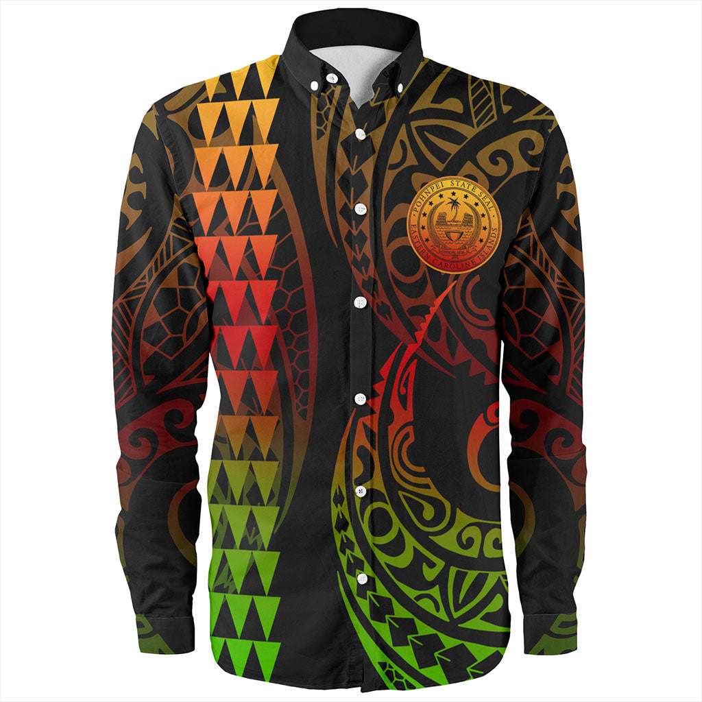 Pohnpei State Long Sleeve Shirt Kakau Style
