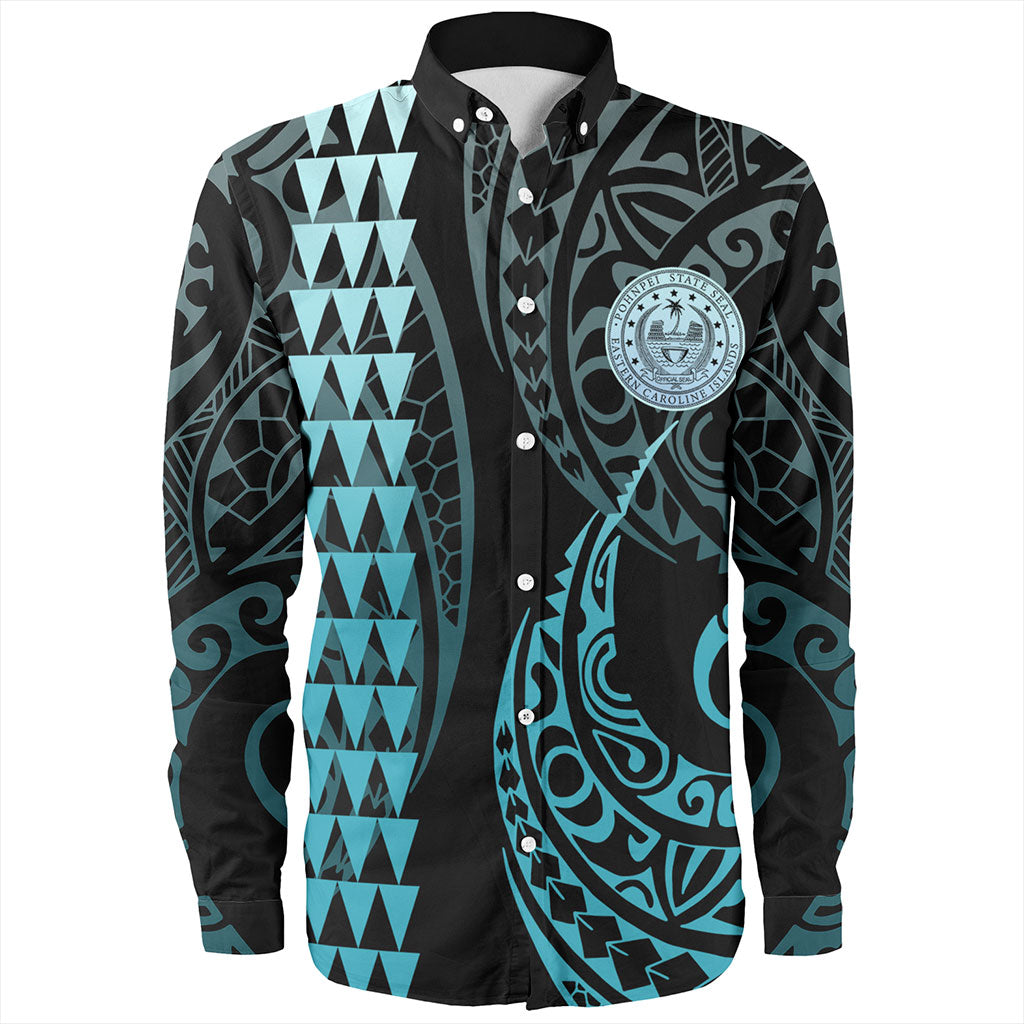 Pohnpei State Long Sleeve Shirt Kakau Style Ver.1