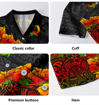 Guam Hawaiian Shirt Custom Personalised Turtle and Tribal Tattoo Of Polynesian