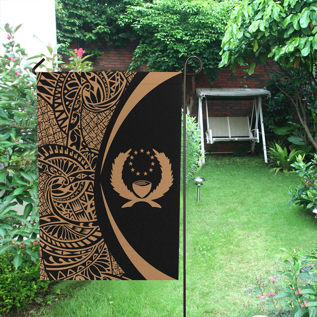 Pohnpei State Garden Flag Lauhala Circle Gold