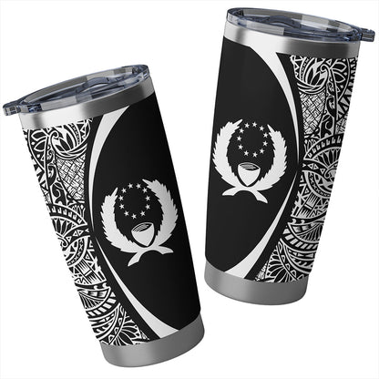 Pohnpei State Tumbler Lauhala Circle Style White