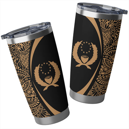 Pohnpei State Tumbler Lauhala Circle Style Gold